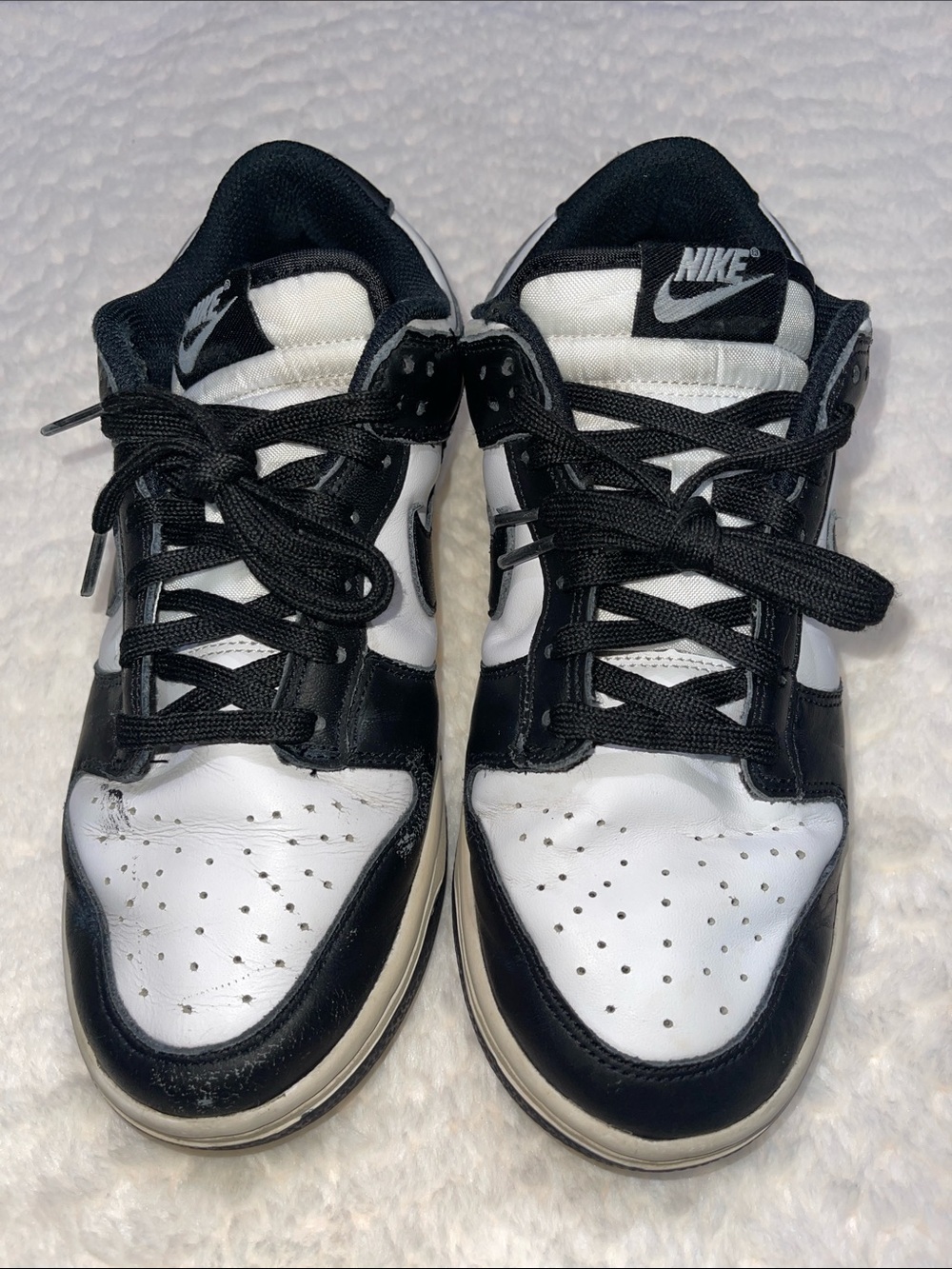 Nike Dunk Black and White Low-Top Sneakers with Swoosh